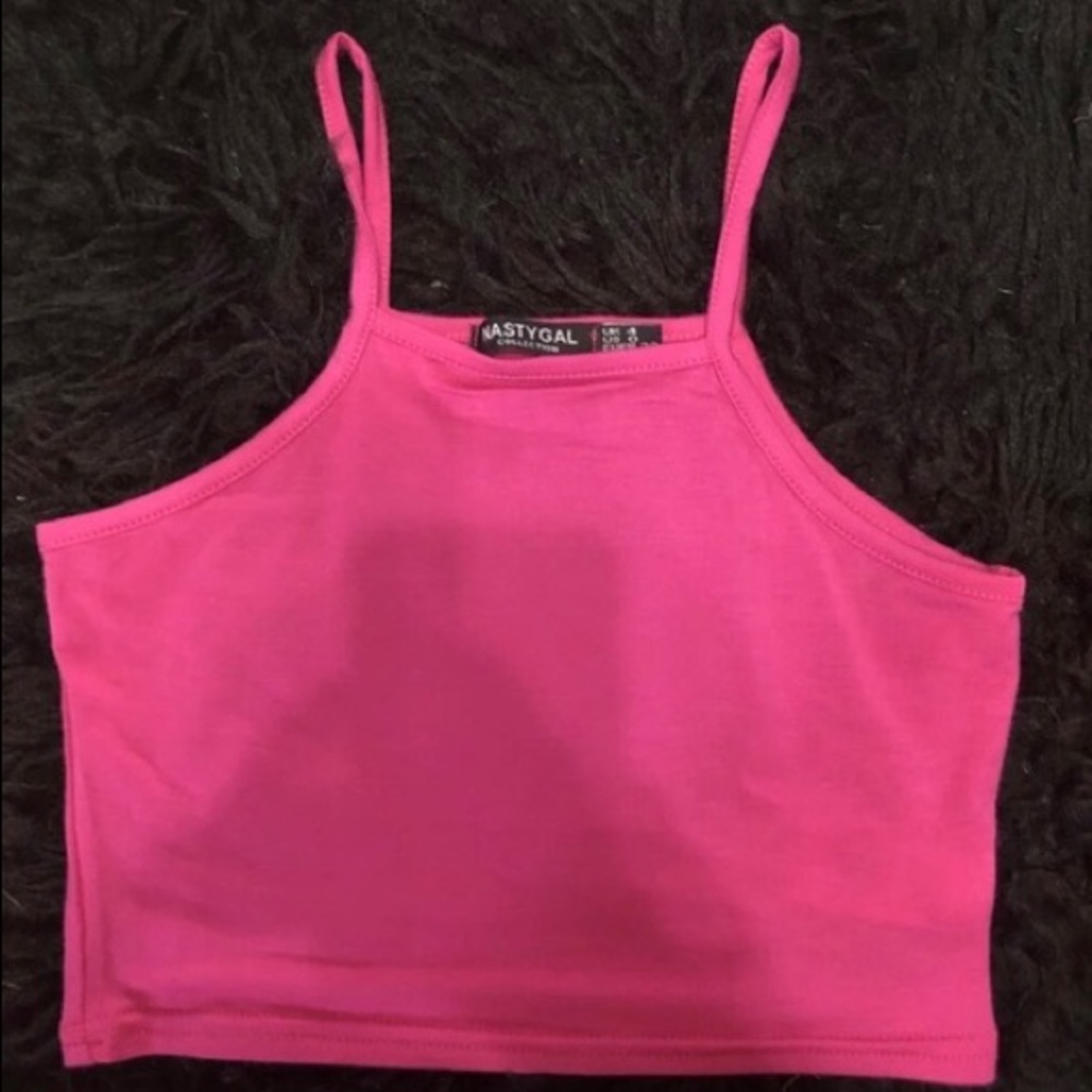 nasty gal pink crop top